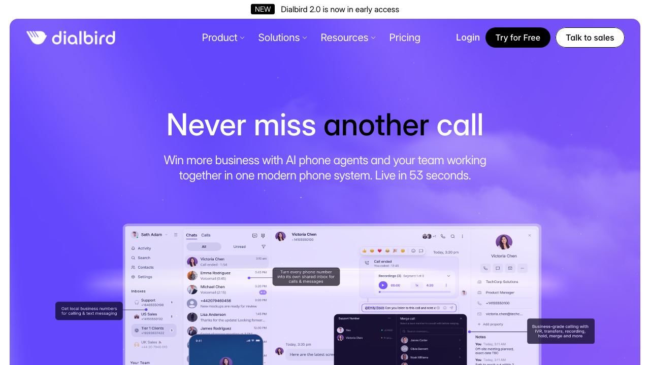 dialbird 网站截图