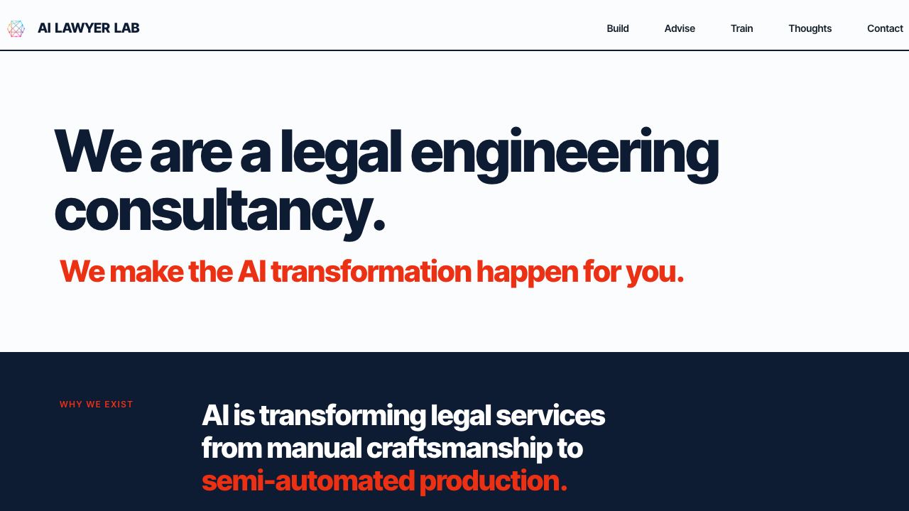 AI Lawyer Lab 网站截图