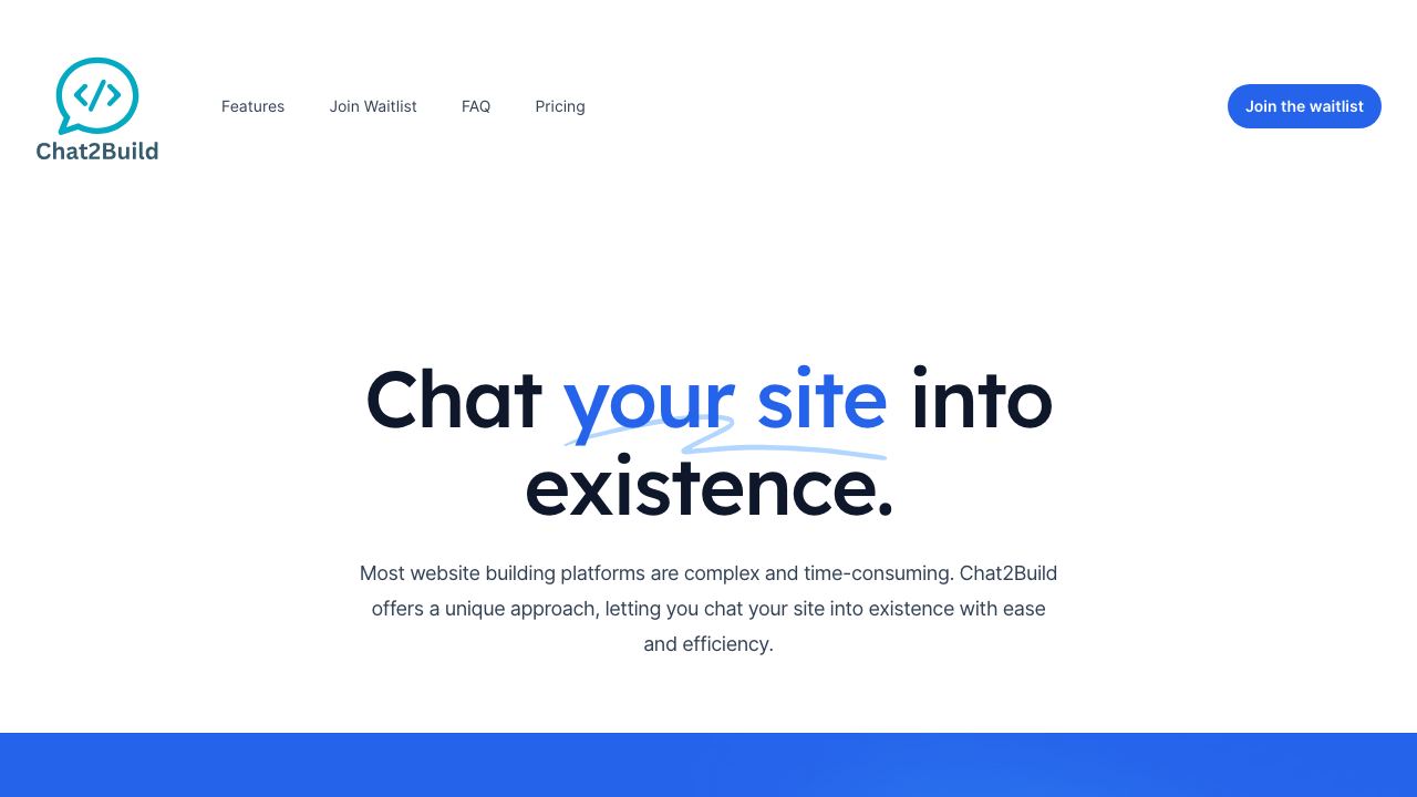 Chat2Build website screenshot
