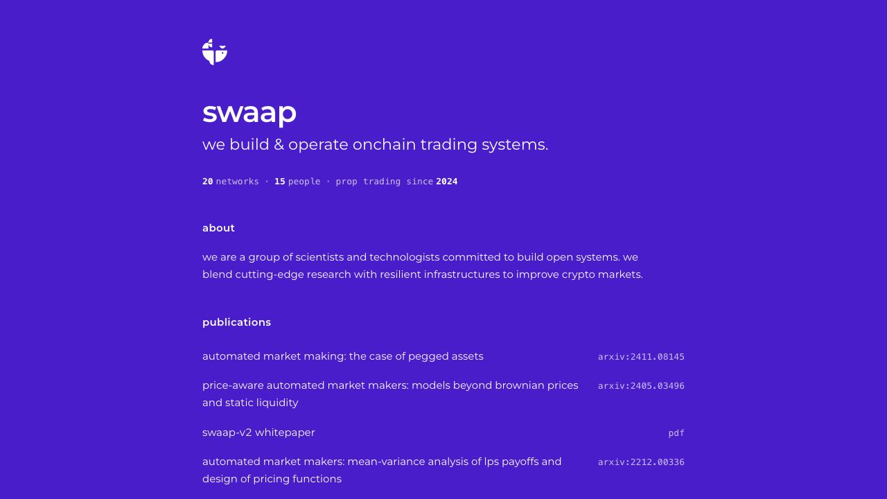Swaap v2 website screenshot