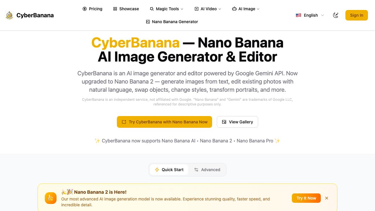 nano banana- 网站截图