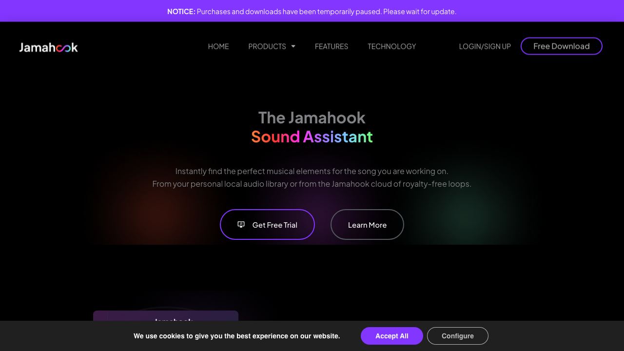Jamahook Sound Assistant 网站截图