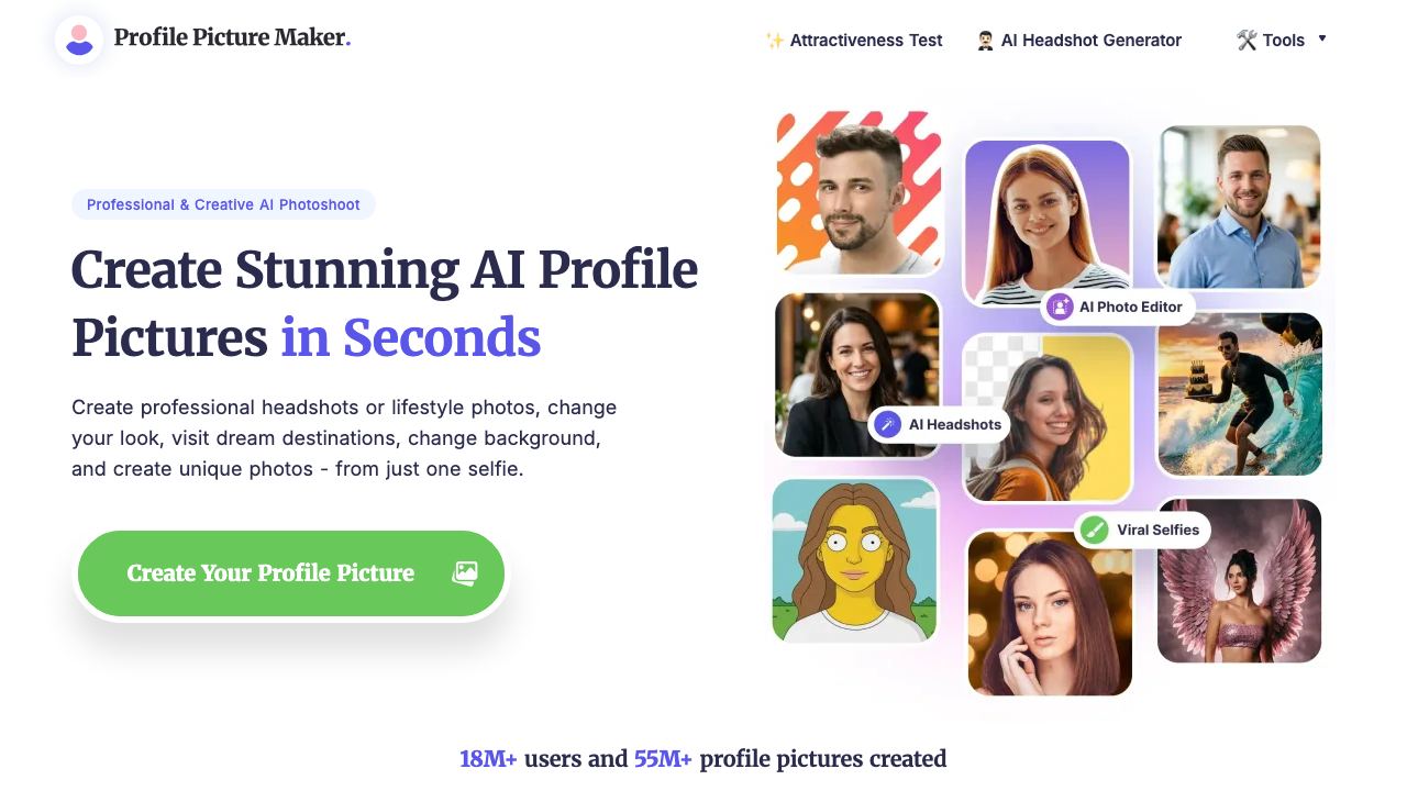 Profile Picture Maker website screenshot