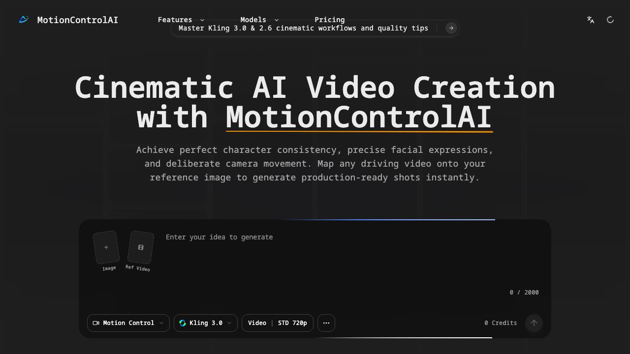 MotionControlAI website screenshot