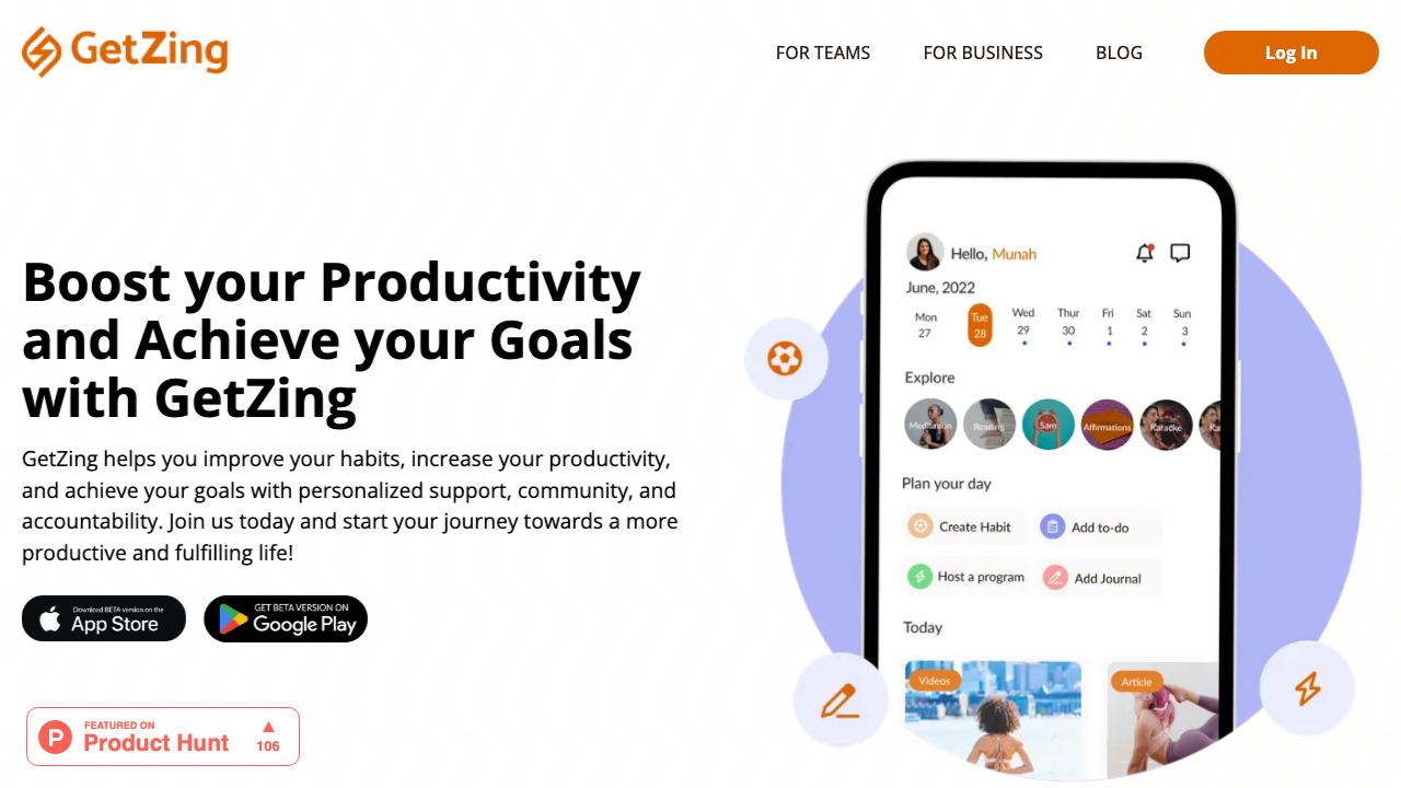 GetZingAI website screenshot