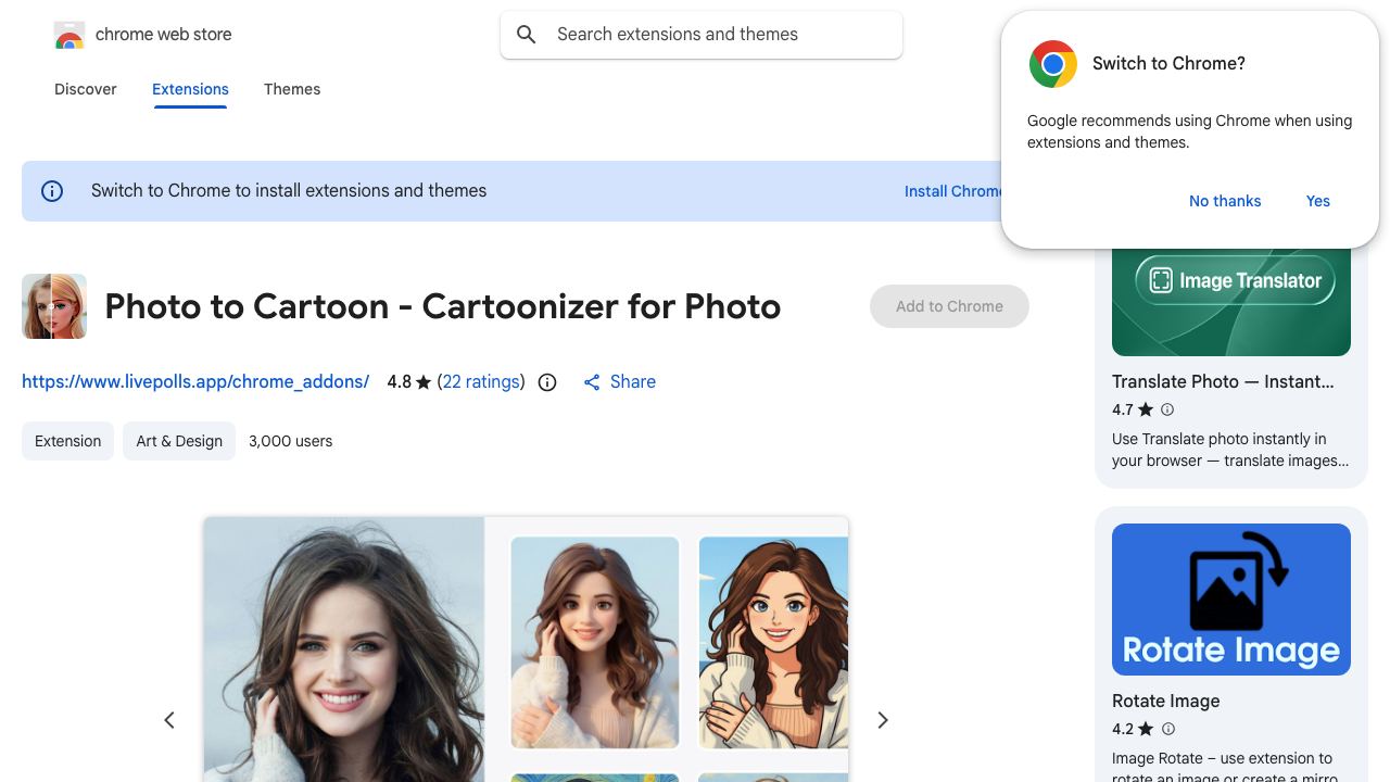 Photo to Cartoon - Cartoonizer for Photo 网站截图