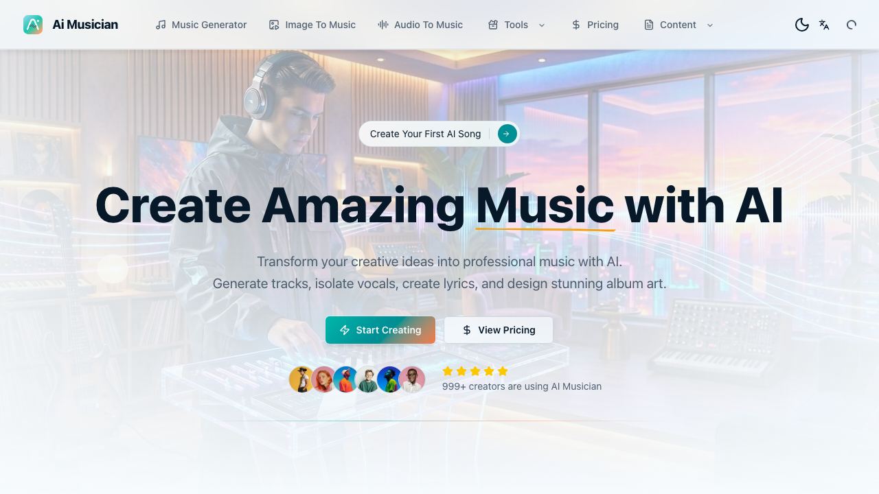 Ai Musician - AI Music Generator 网站截图