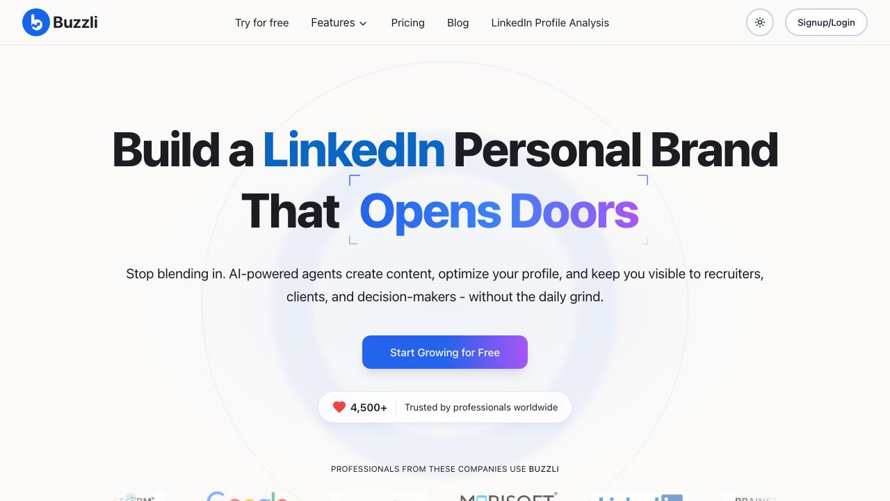 Buzzli website screenshot