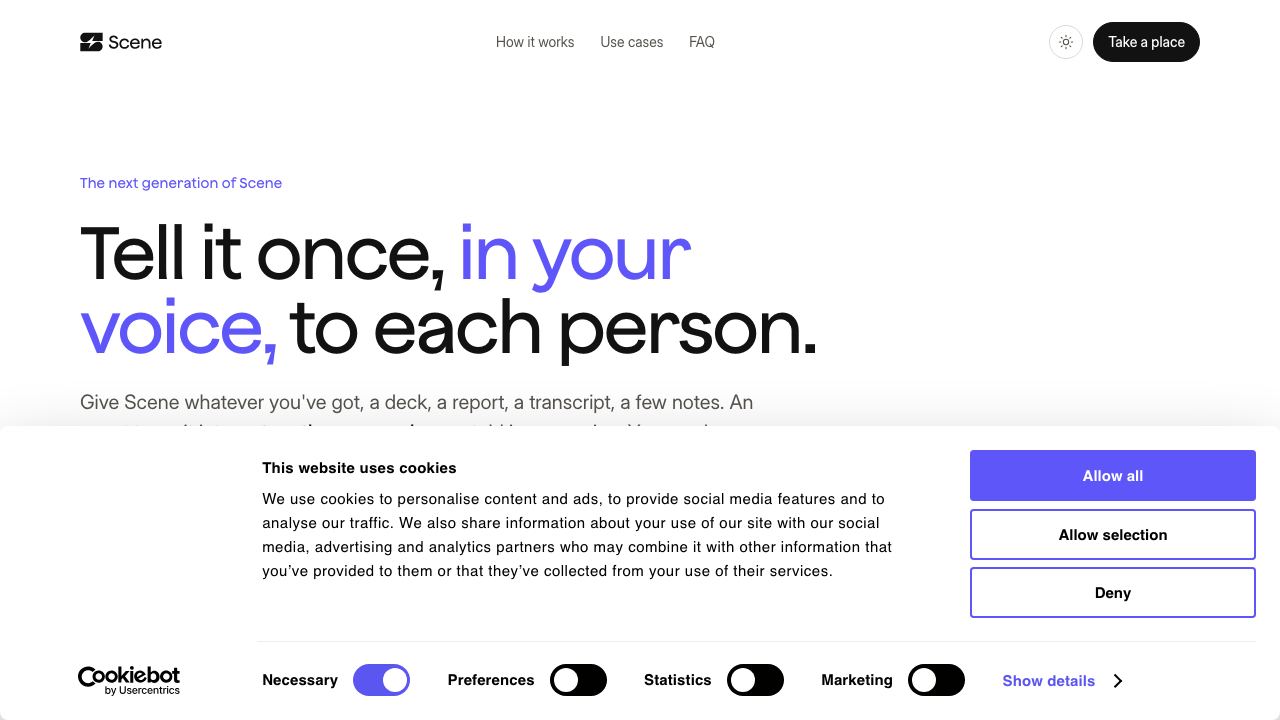 Scene website screenshot