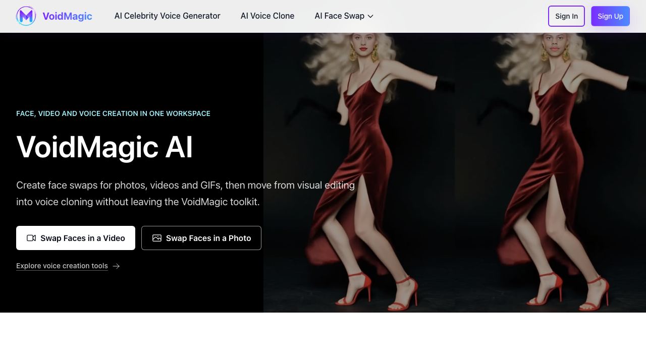 VoidMagic website screenshot