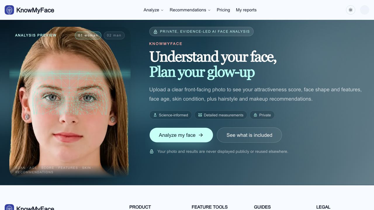 KnowMyFace 网站截图