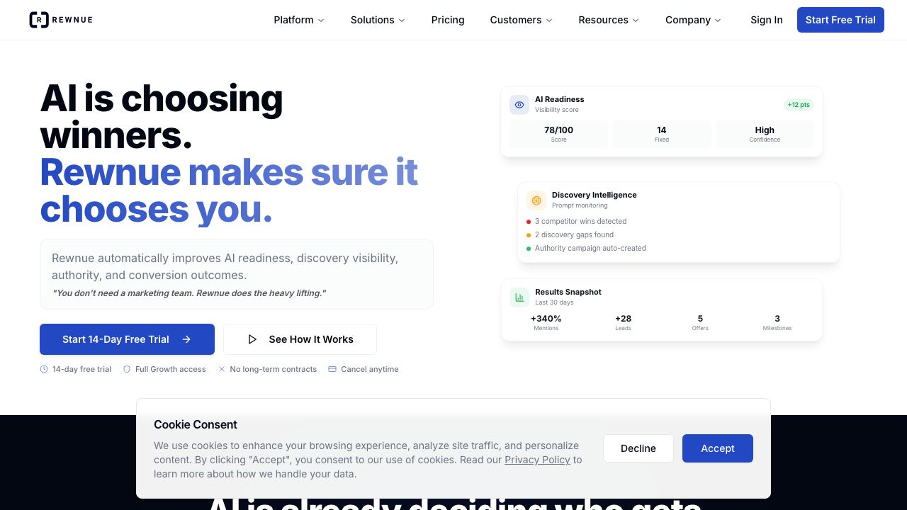 Rewnue website screenshot