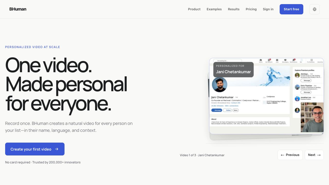 BHuman website screenshot