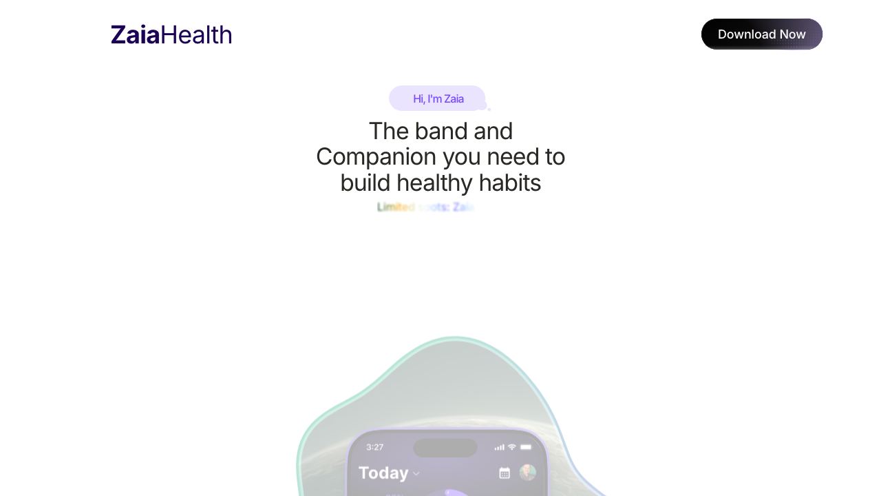 Zaia Health Voice Assistant (iOS App) 网站截图