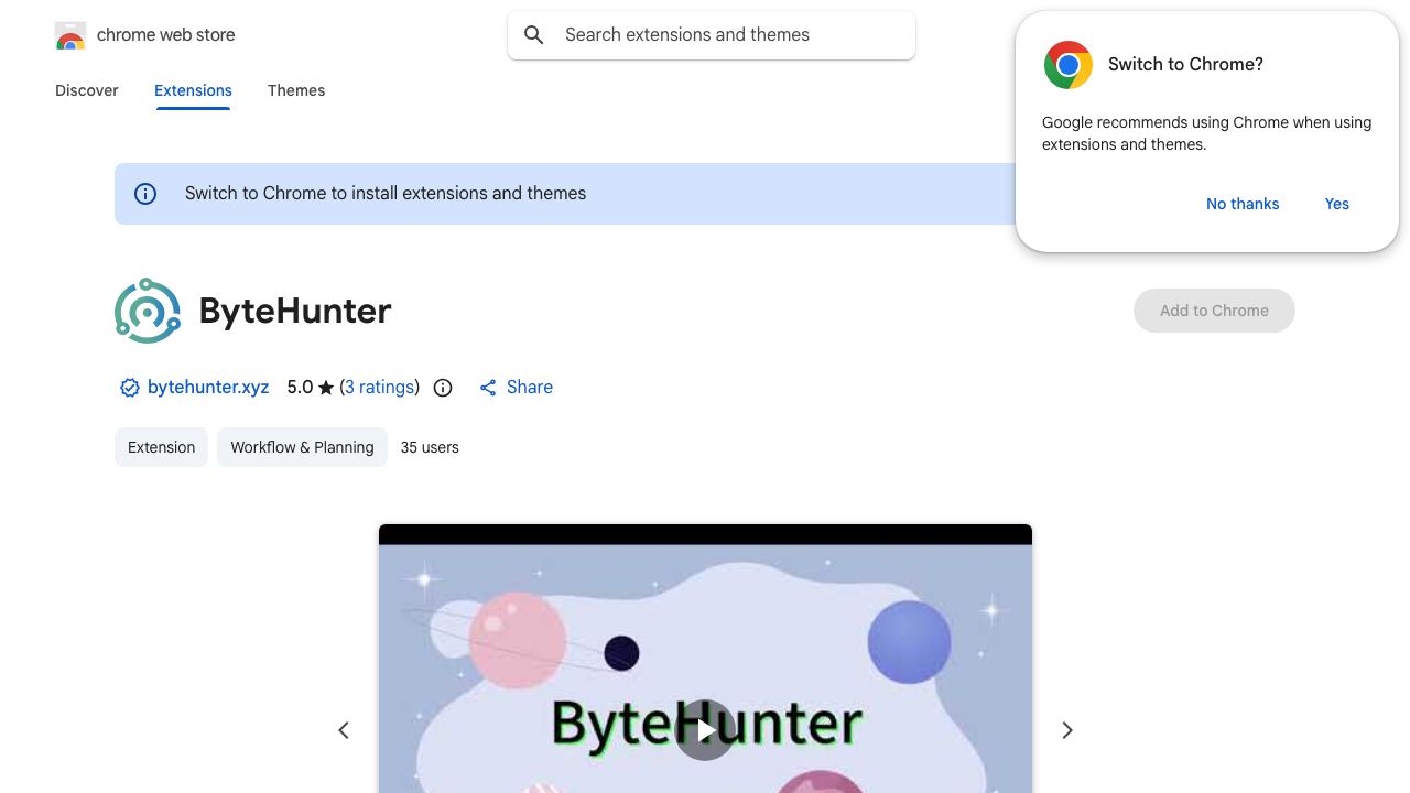 ByteHunter 网站截图