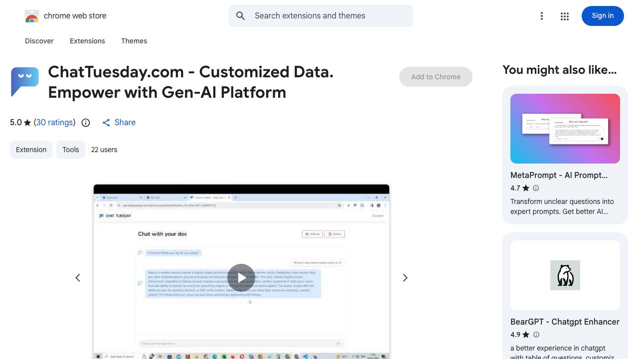 ChatTuesday.com - Customized Data. Empower with Gen-AI Platform 网站截图