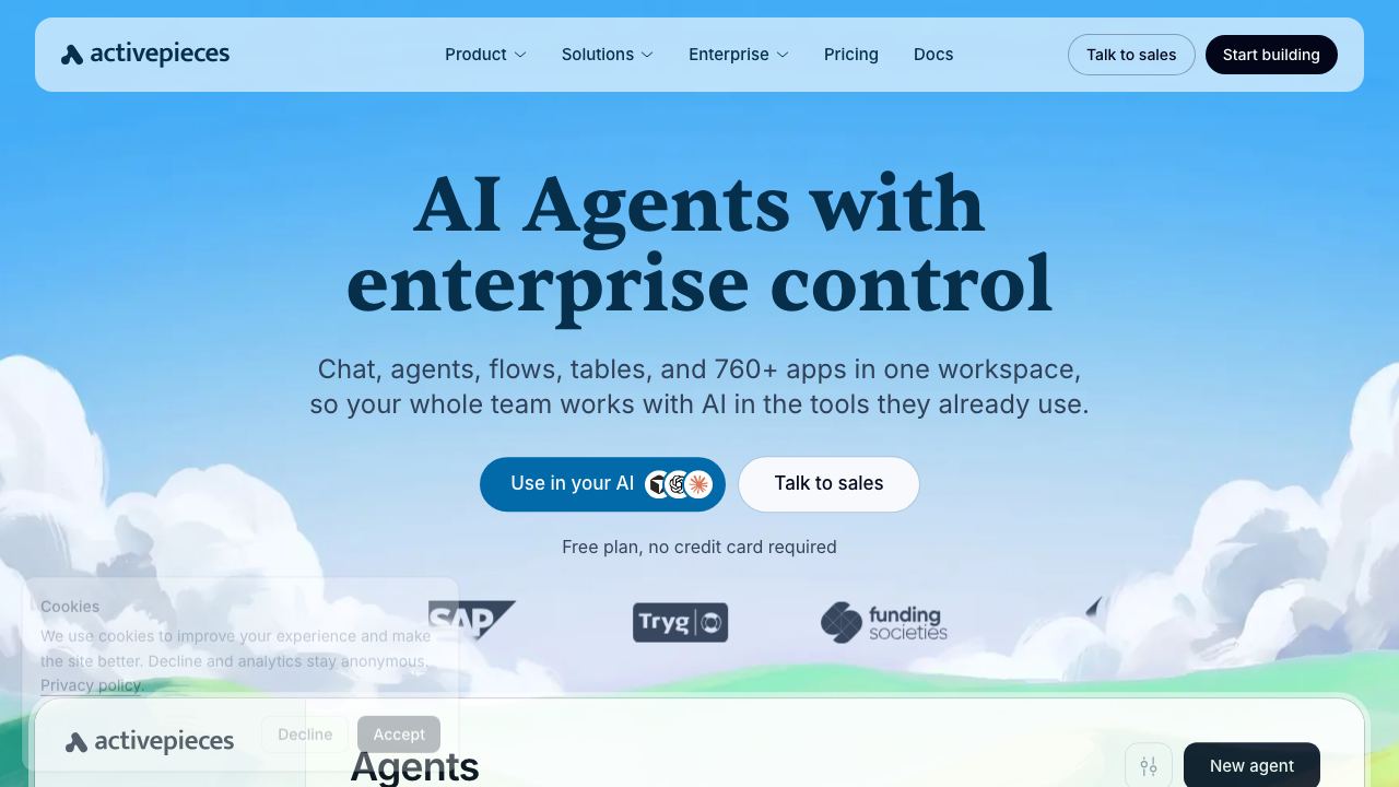 Activepieces 网站截图