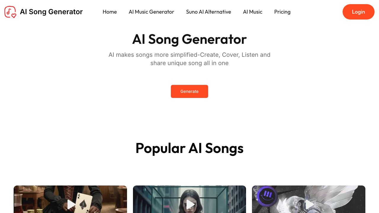 AI Song Generator 网站截图