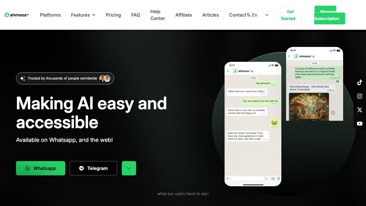 Shmooz AI 网站截图