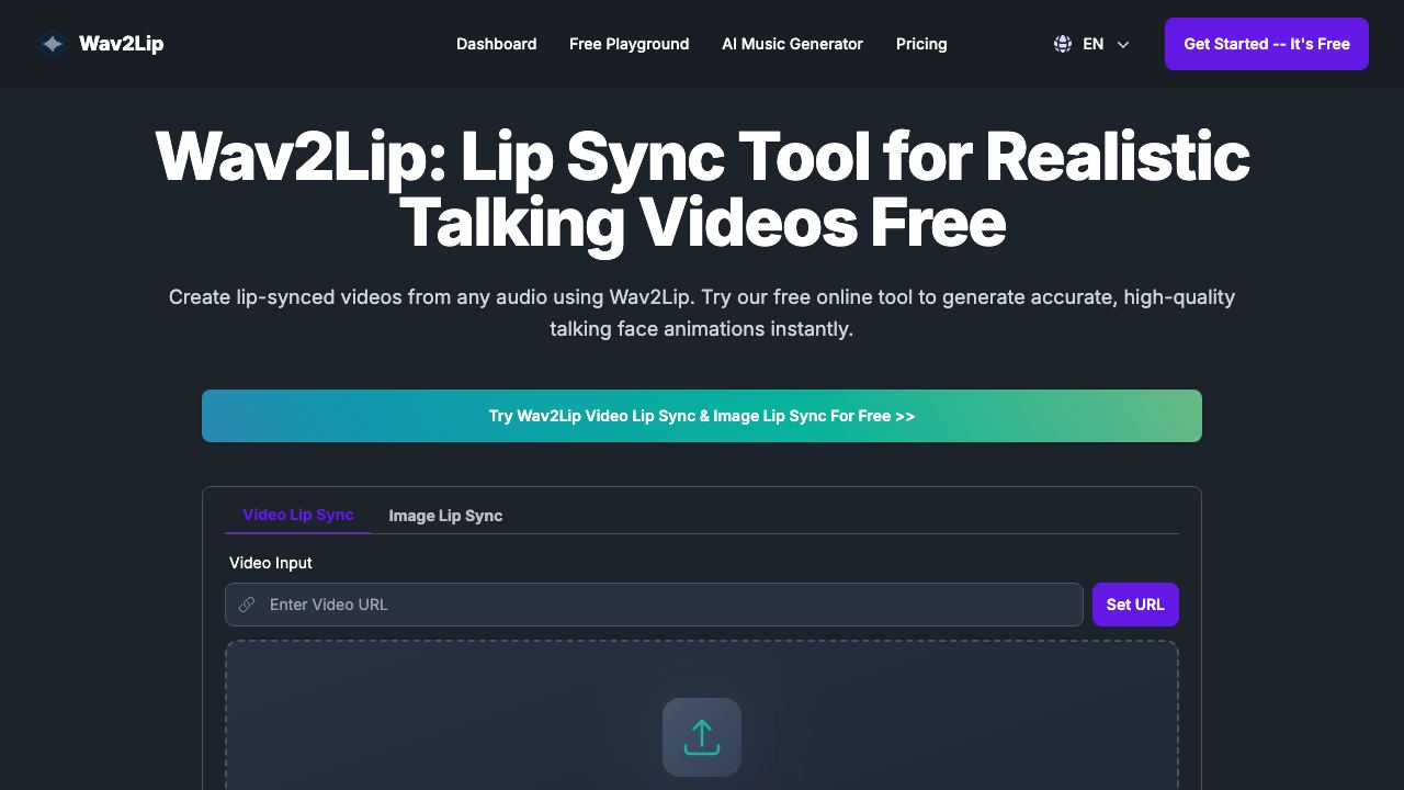 Wav2Lip 网站截图