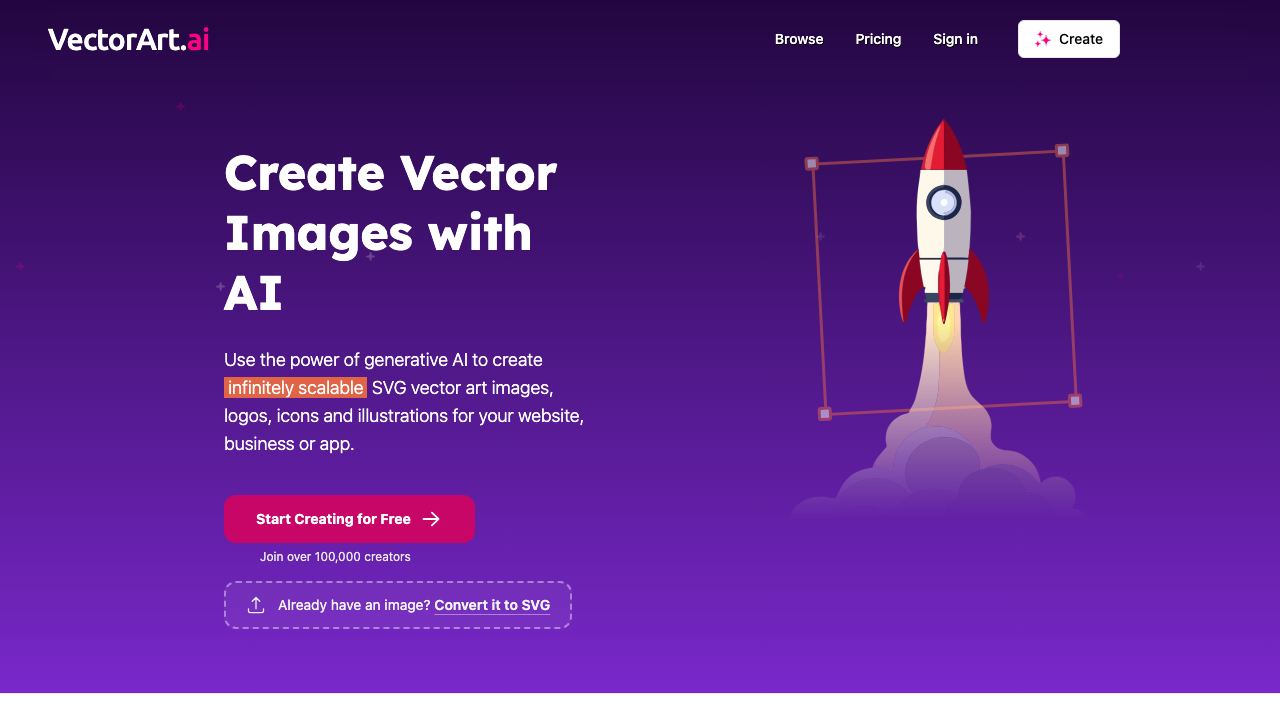 VectorArt.ai website screenshot