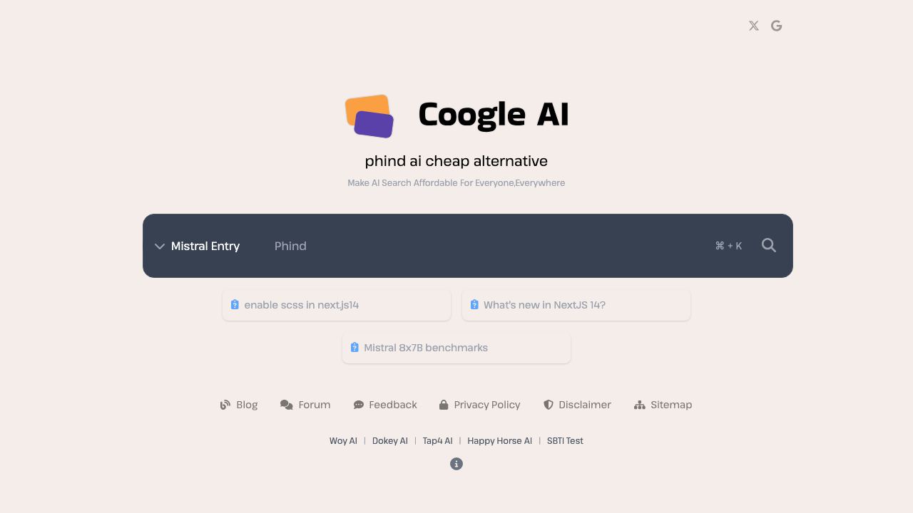 Phind AI Alternative 网站截图