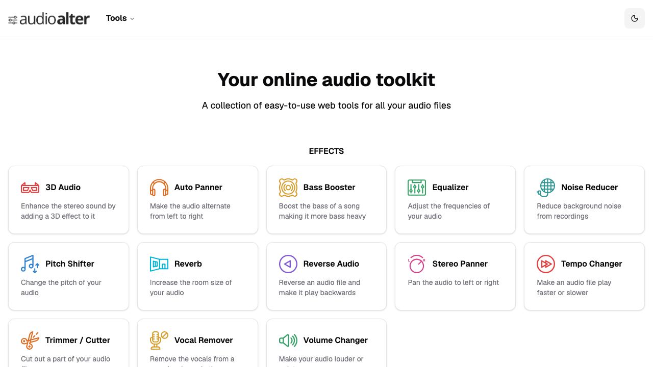 AudioAlter 网站截图