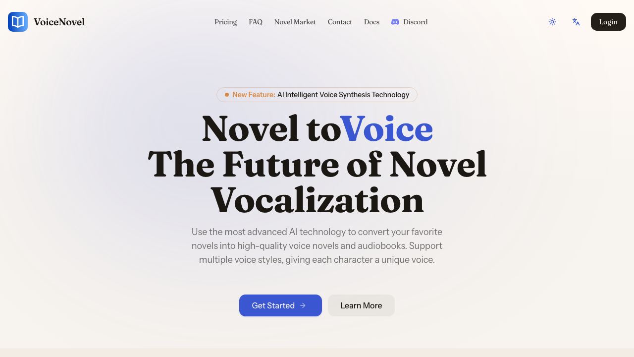 VoiceNovel 网站截图