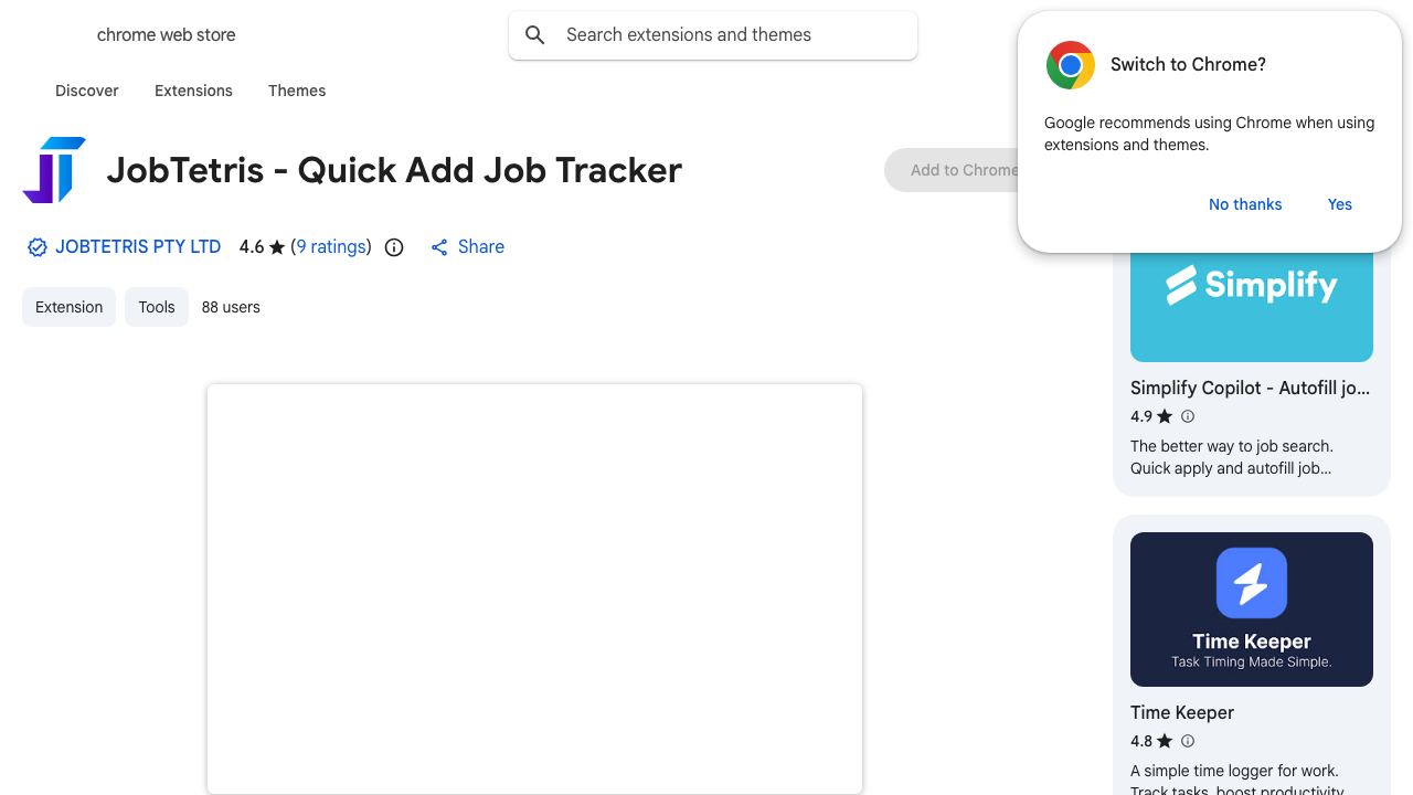 JobTetris - Quick Add 网站截图