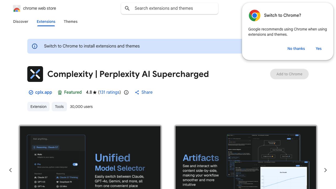 Complexity - Perplexity AI Supercharged 网站截图