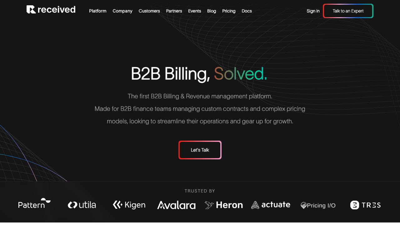 Received website screenshot