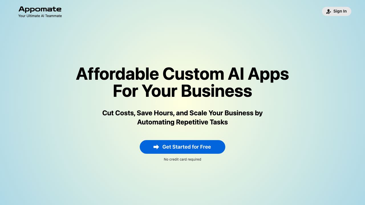 Appomate 网站截图
