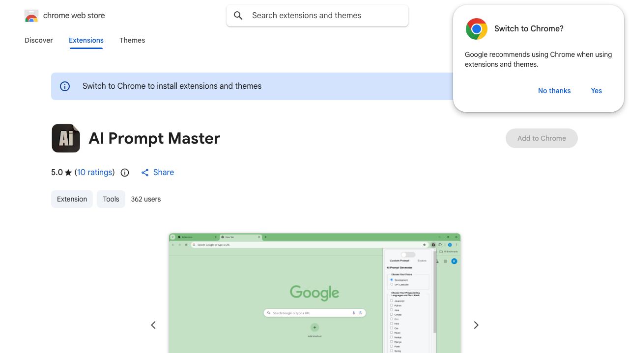 AI Prompt Master 网站截图