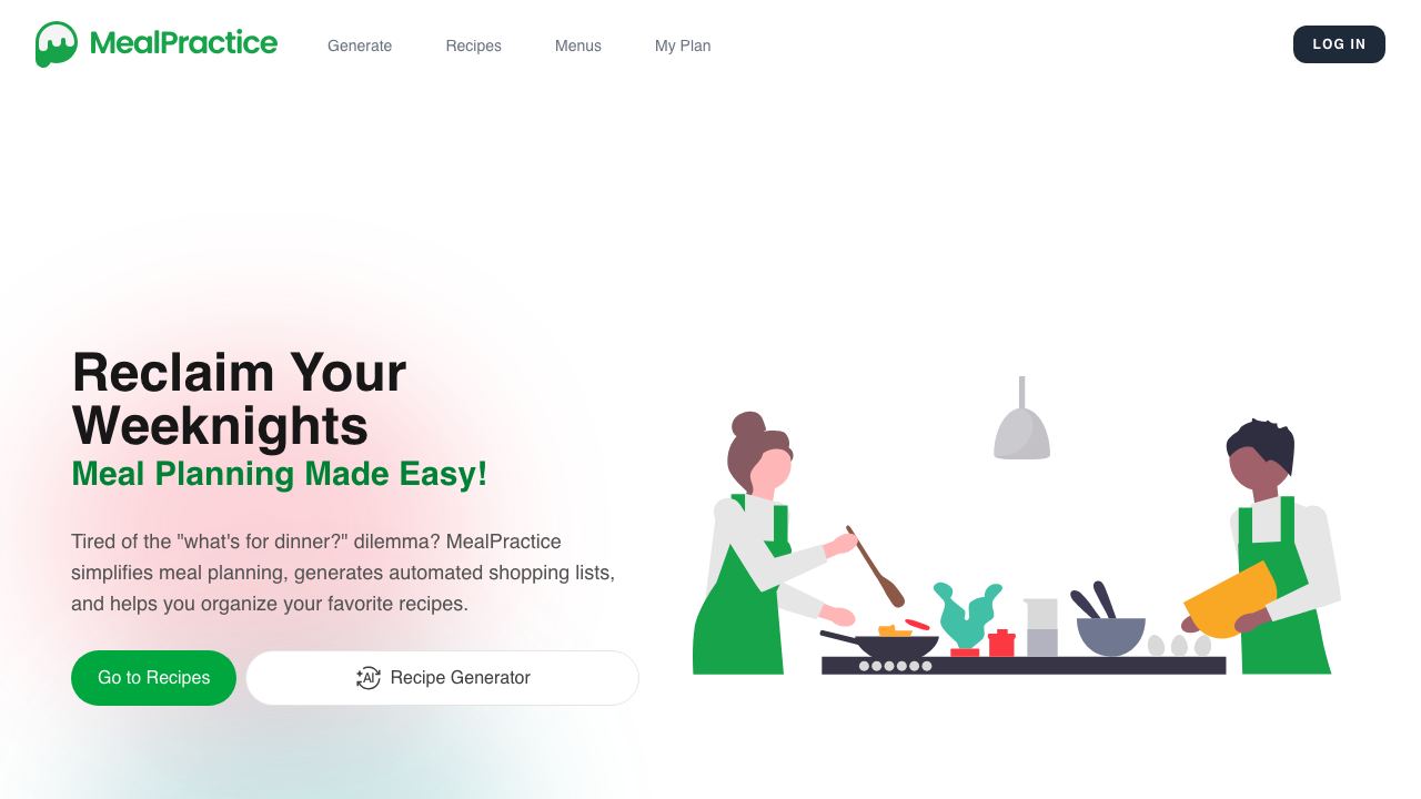 MealPractice website screenshot
