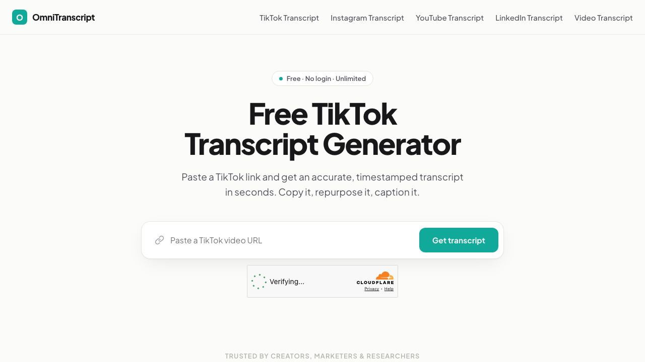 OmniTranscript website screenshot