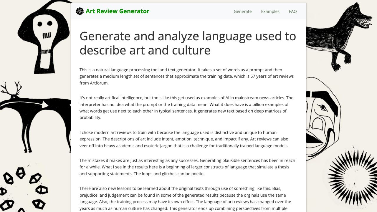 Art Review Generator 网站截图
