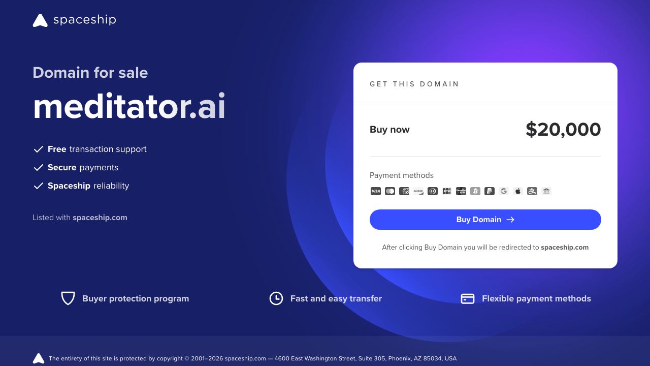 Meditator AI website screenshot