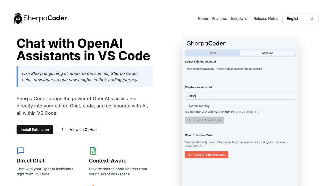Sherpa Coder 网站截图