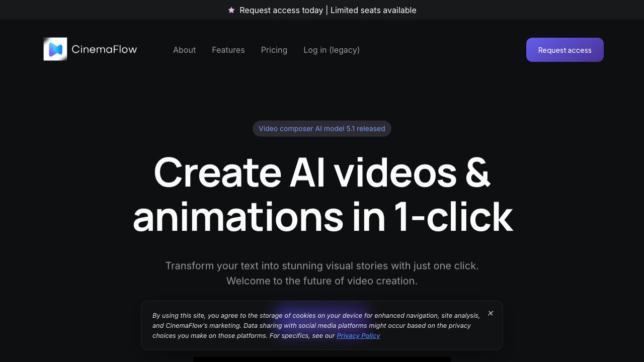 CinemaFlow AI 网站截图