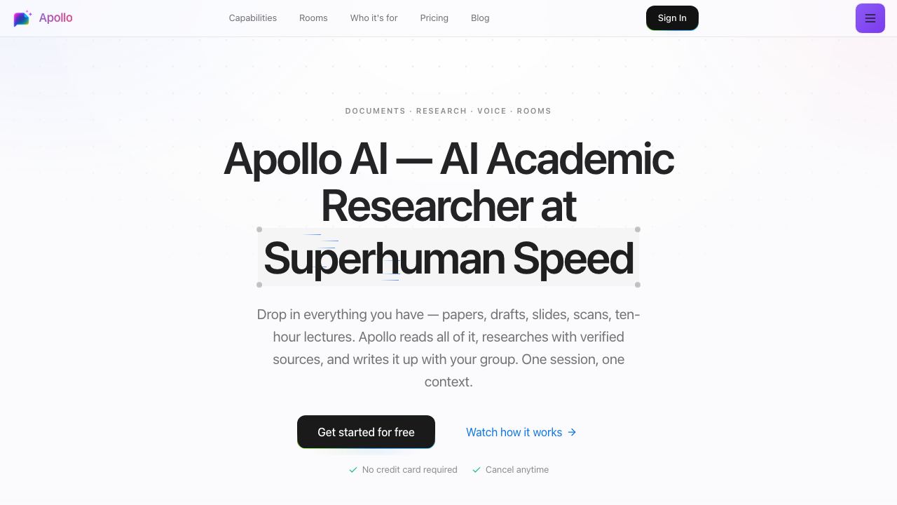 ApolloAI 网站截图
