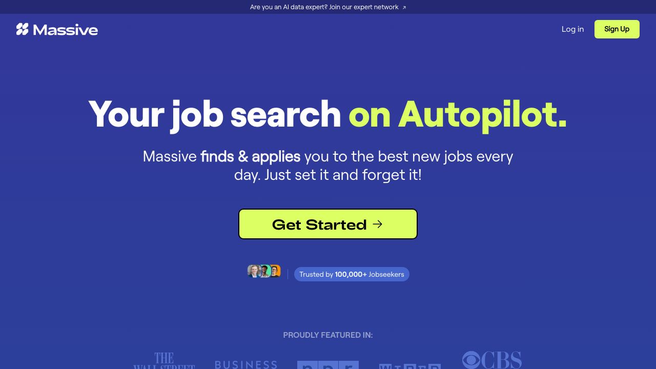 Massive website screenshot