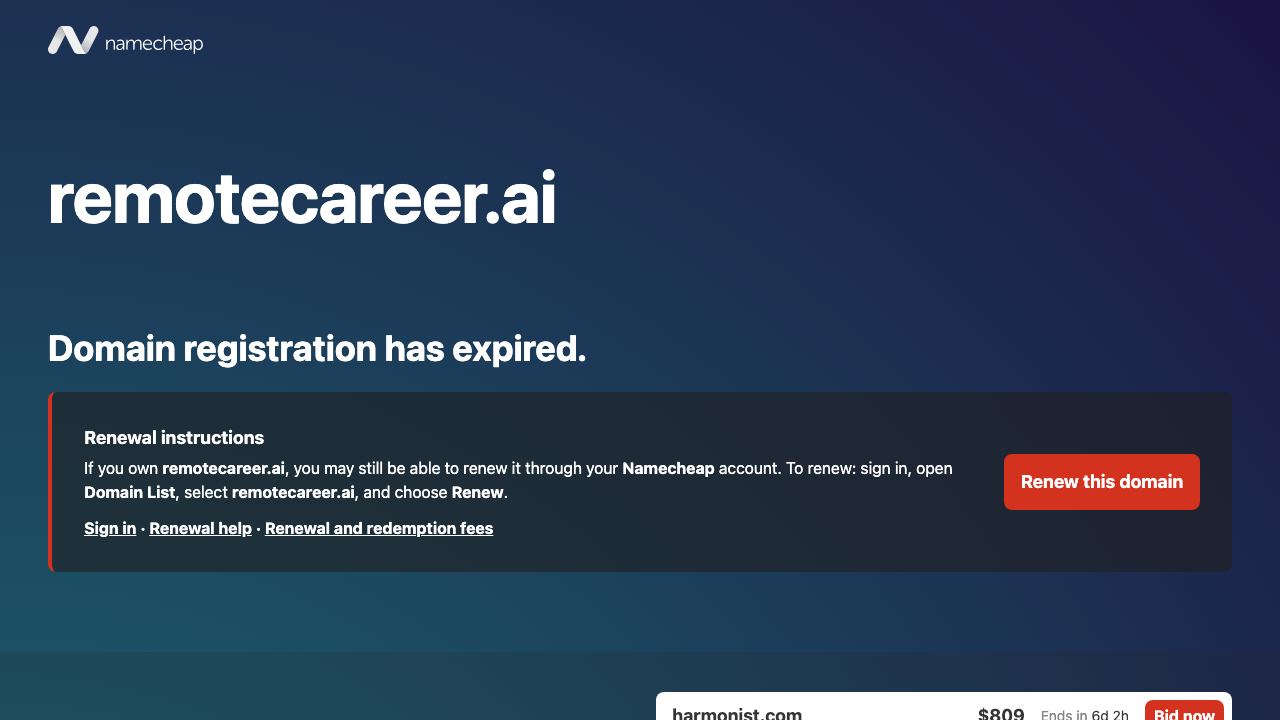 Remote Career website screenshot