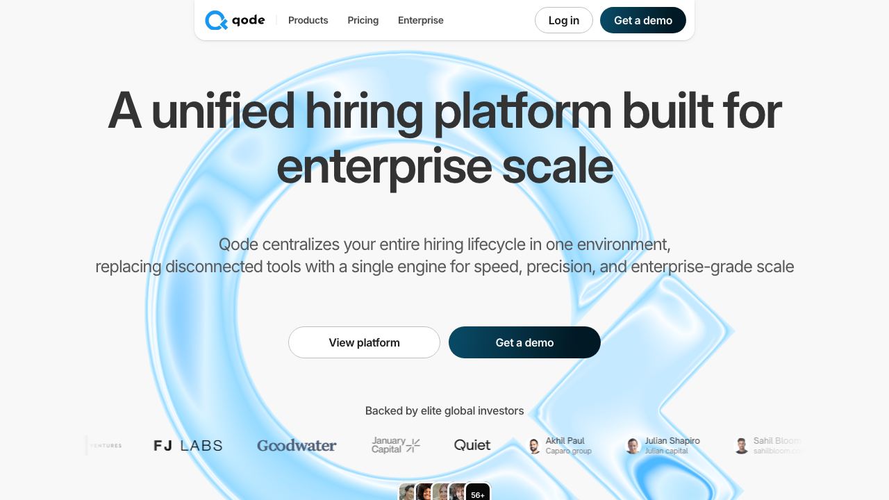 Qode website screenshot