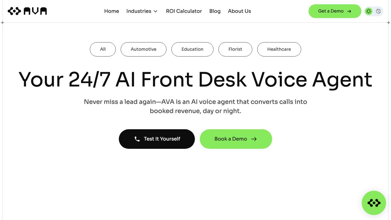 Your 24/7 AI Front Desk Voice Agent 网站截图