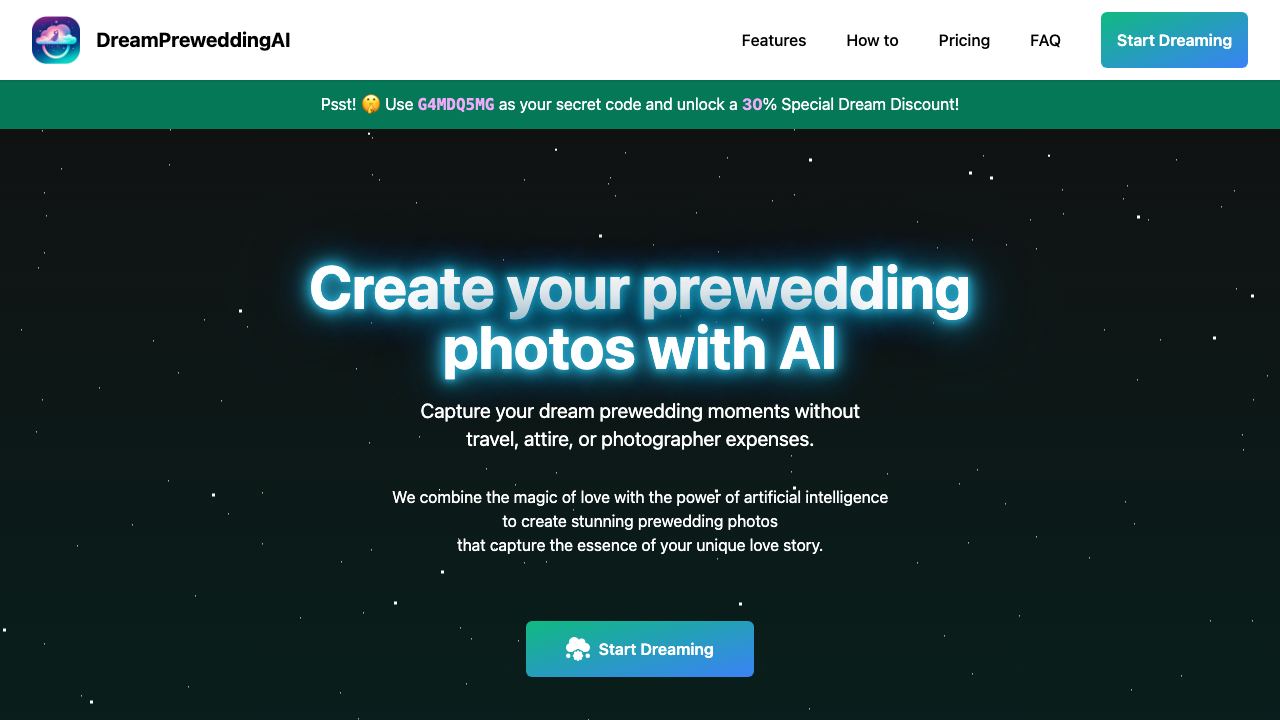 DreamPreweddingAI 网站截图