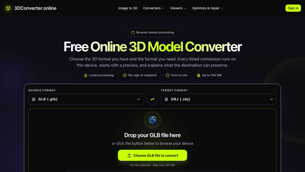 3dconverter 网站截图