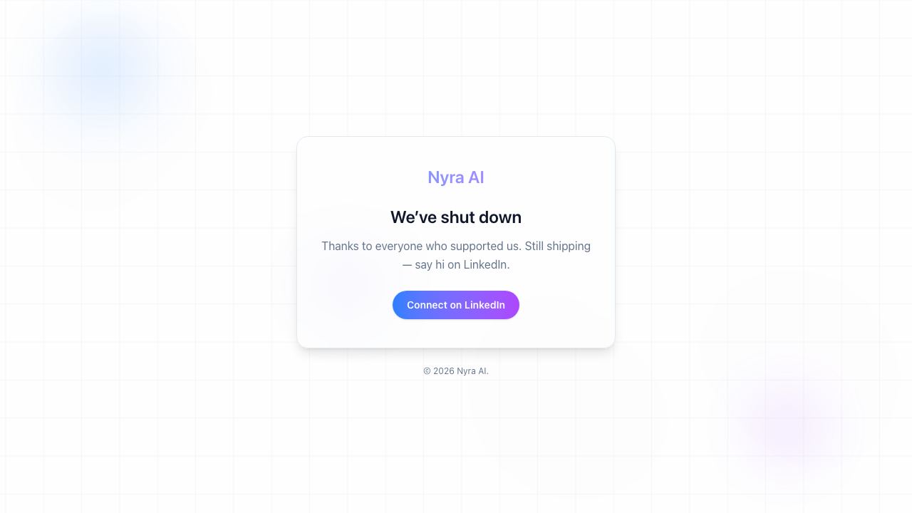 Nyra AI 网站截图