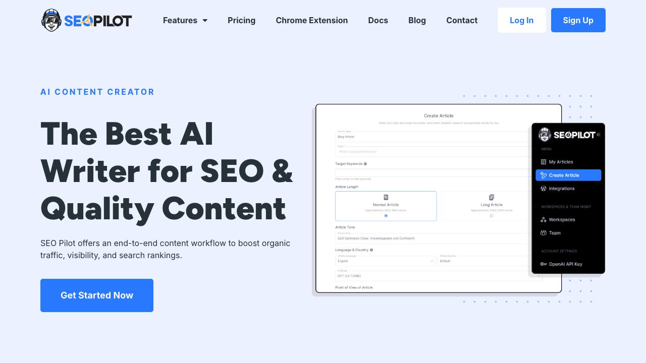 SEOPilot website screenshot