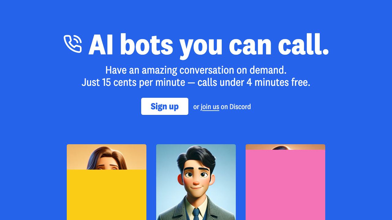 Call an AI 网站截图