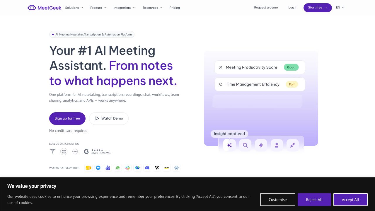 MeetGeek website screenshot